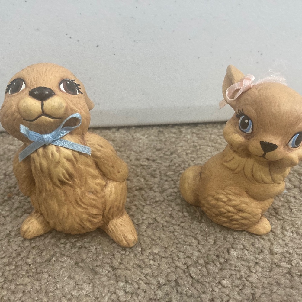 Handmade Ceramic Easter Bunny Set